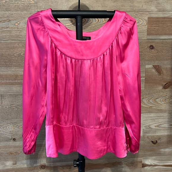 Inc International Concepts Womens Colorblocked Twist Front Blouse Pink Size Large main image 1
